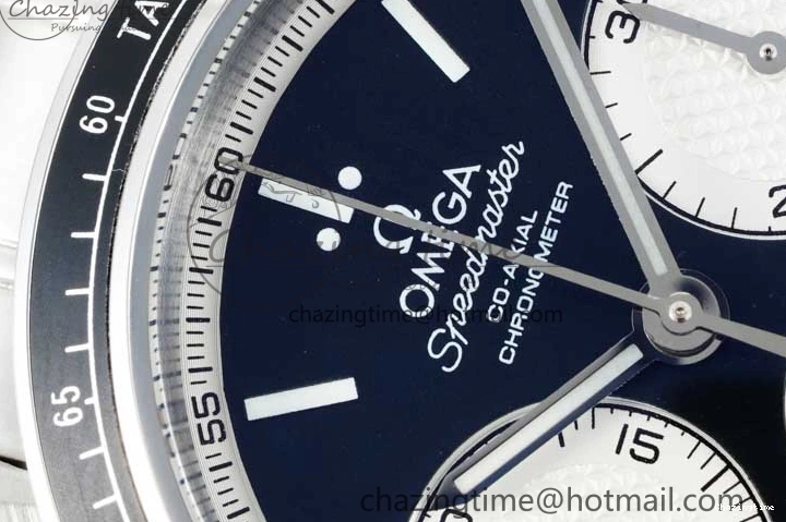 0720 Cozy Speedmaster Racing Master SS HKF Best Edition Black White Dial on SS Bracelet A 7807